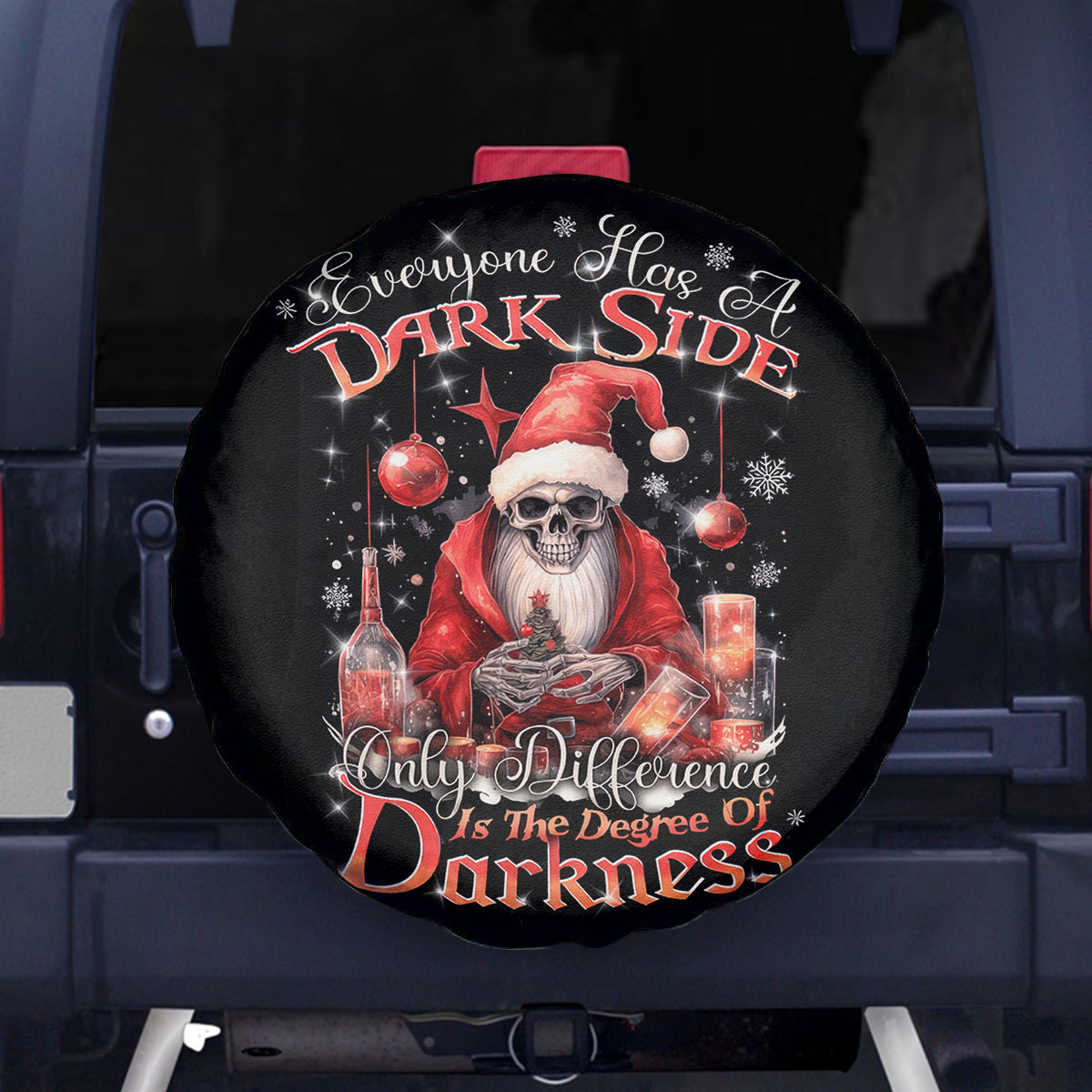 Skull Santa Claus Spare Tire Cover Every One Has A Dark Side Difference Is The Degree Of Darkness - Wonder Print Shop