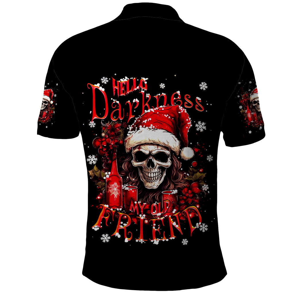 Skull Santa Claus Polo Shirt Hello Darkness My Old Friend - Wonder Print Shop