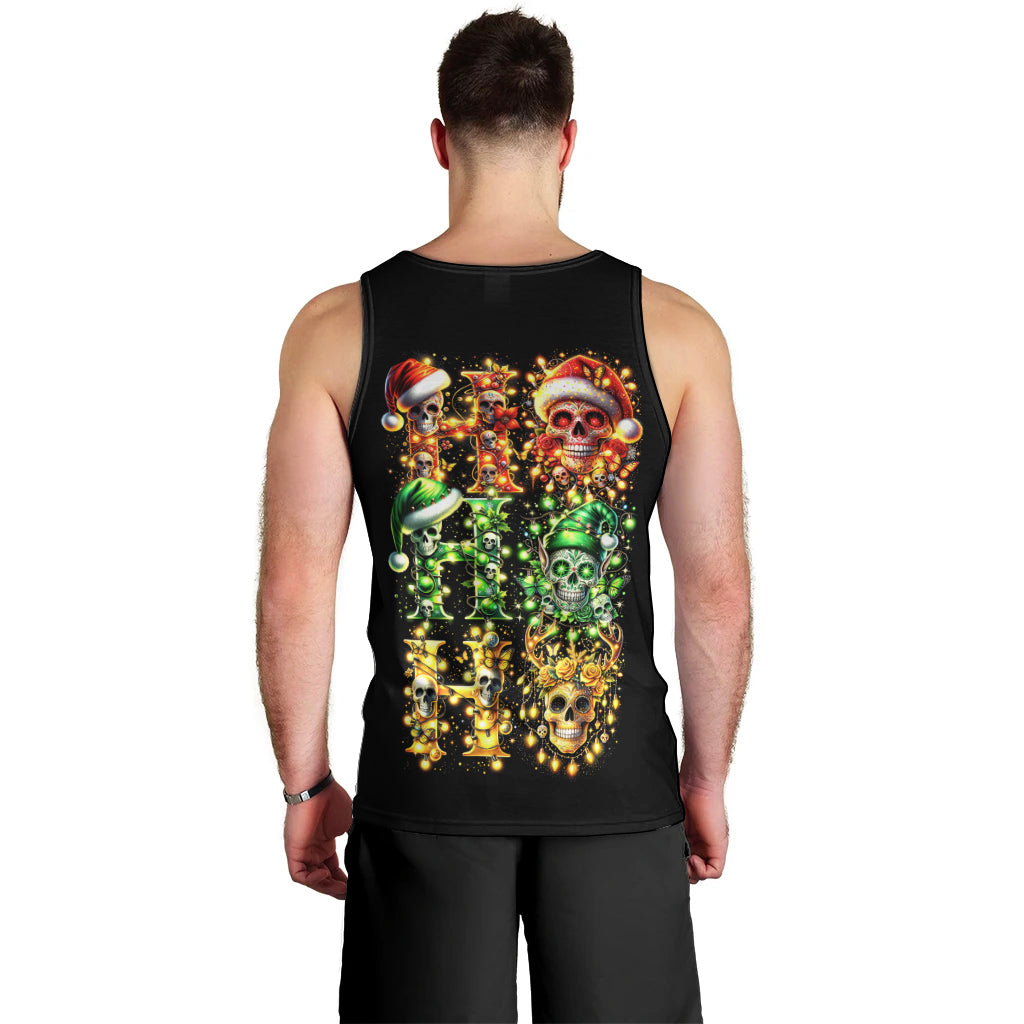 Sugar Skull Santa Men Tank Top Sugar Skull Ho Ho Ho - Wonder Print Shop