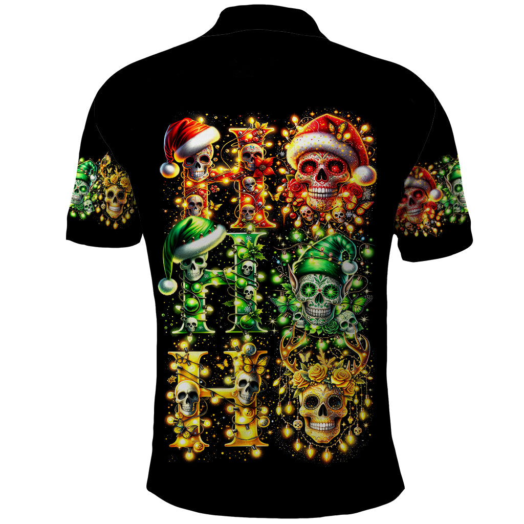 Sugar Skull Santa Polo Shirt Sugar Skull Ho Ho Ho - Wonder Print Shop