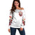 Skull Santa Claus Off Shoulder Sweater I Heard Santa On The Roof So I Turned On Fireplace - Wonder Print Shop