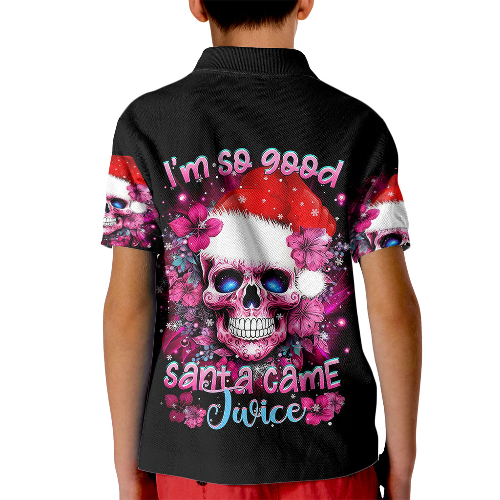 Skull Santa Claus Kid Polo Shirt I'm So Good Santa Came Juice - Wonder Print Shop