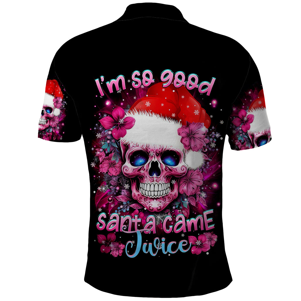 Skull Santa Claus Polo Shirt I'm So Good Santa Came Juice - Wonder Print Shop