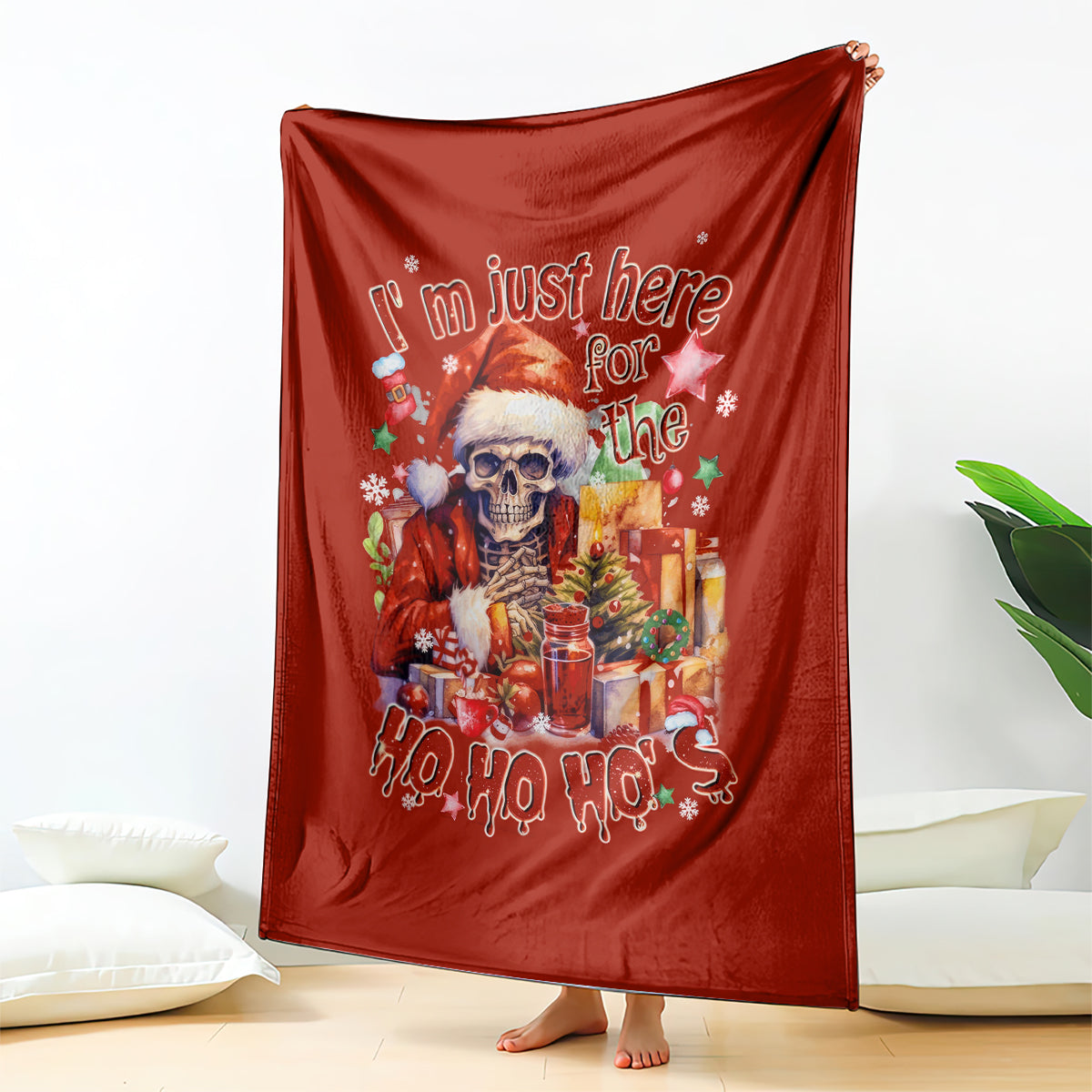 skeleton-santa-claus-blanket-im-just-here-for-the-ho-ho-ho