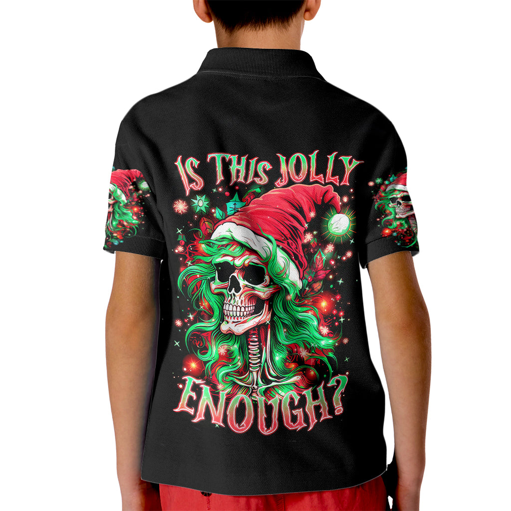 Skull Santa Girl Kid Polo Shirt Is This Jolly Enough - Wonder Print Shop