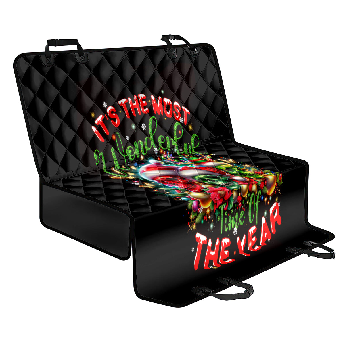 Skull Santa Claus Back Car Seat Cover It's The Most Time Of The Year - Wonder Print Shop