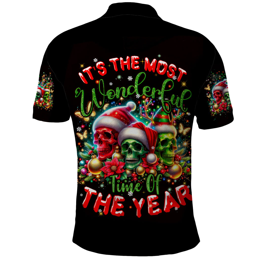 Skull Santa Claus Polo Shirt It's The Most Time Of The Year - Wonder Print Shop