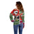 Skeleton Santa Claus Off Shoulder Sweater Moodboard Skull Ugly Christmas - Wonder Print Shop