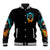 Flame Skull Baseball Jacket Never Mistake My Kindness For Weakness The Beast In Me Is Sleeping Noe Dead - Wonder Print Shop