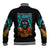 Flame Skull Baseball Jacket Never Mistake My Kindness For Weakness The Beast In Me Is Sleeping Noe Dead - Wonder Print Shop