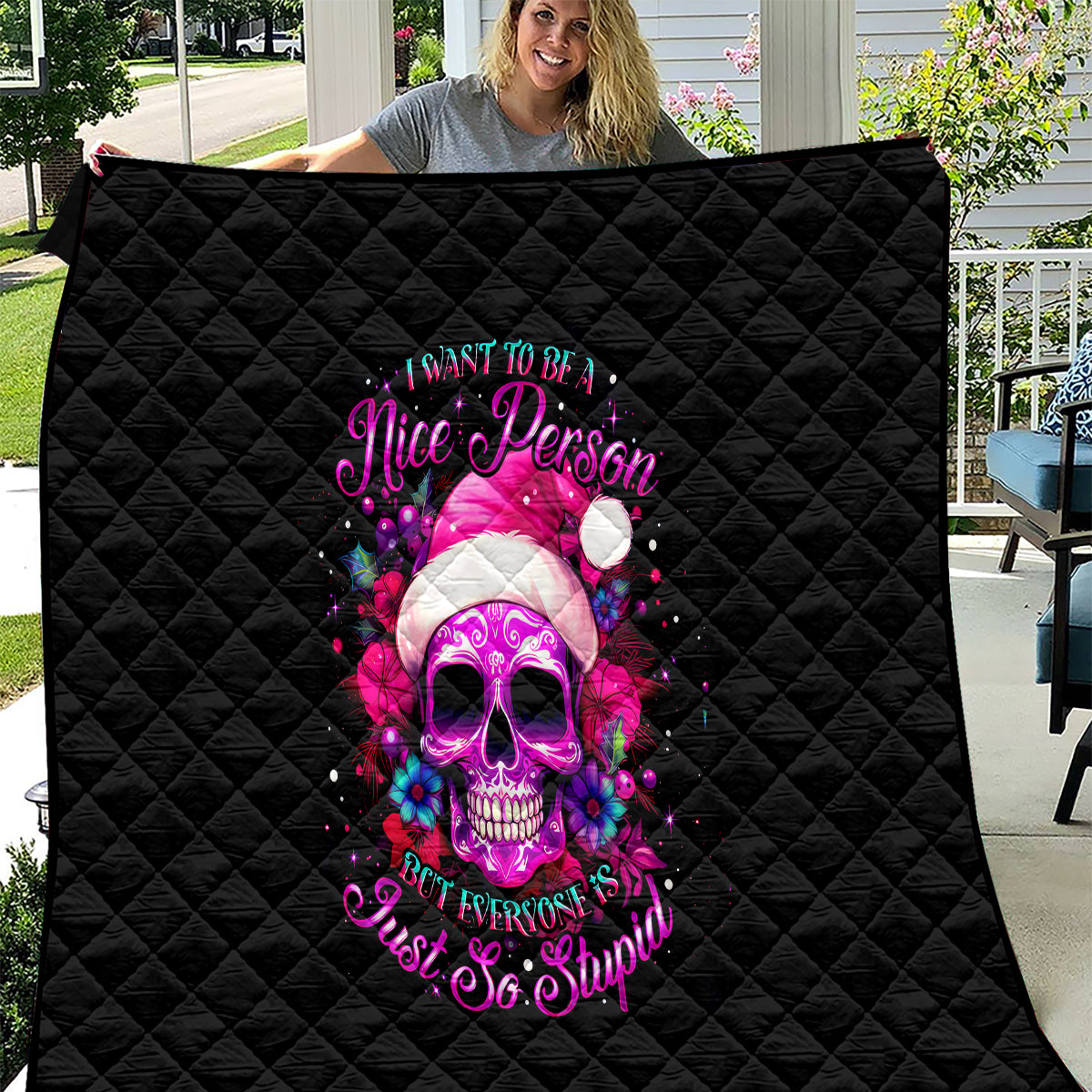 sugar-skull-santa-quilt-i-want-to-be-a-nice-person-but-everyone-is-just-so-stupid