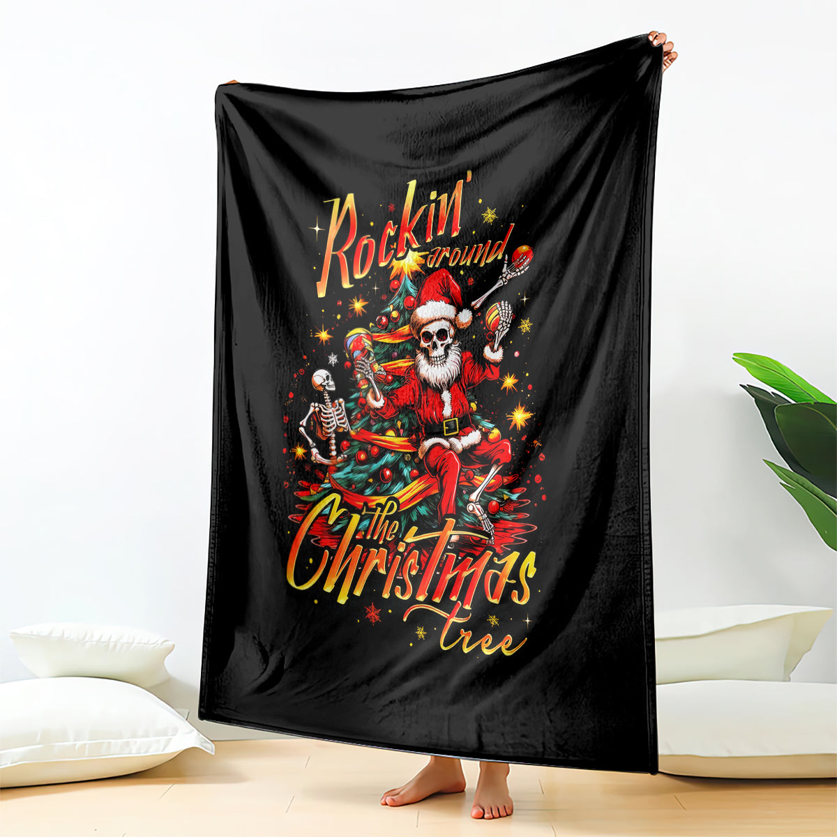 skeleton-santa-claus-blanket-rockin-around-the-christmas-tree