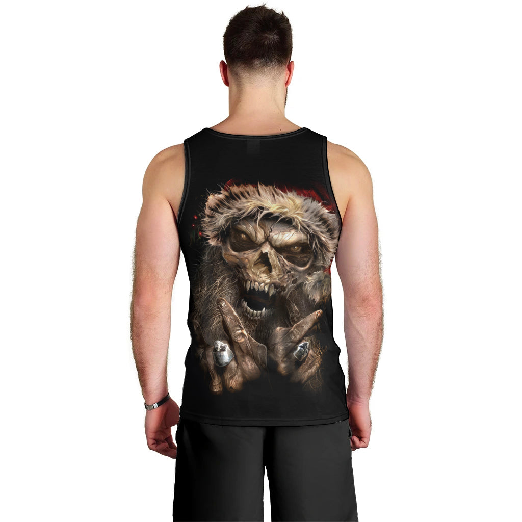 Skeleton Santa Claus Men Tank Top Scary Skeleton Santa Claus Coming - Wonder Print Shop