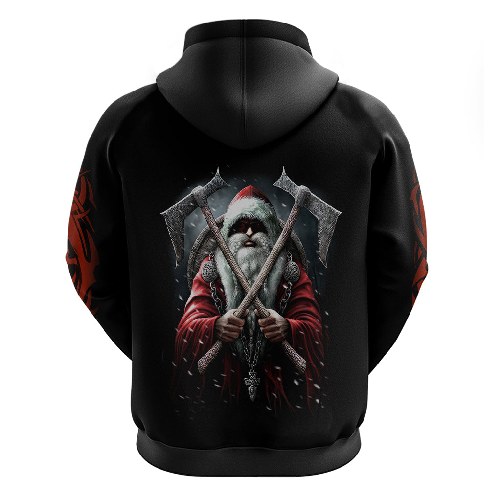 Viking Santa Claus Hoodie Vahalla Santa Clau Coming - Wonder Print Shop