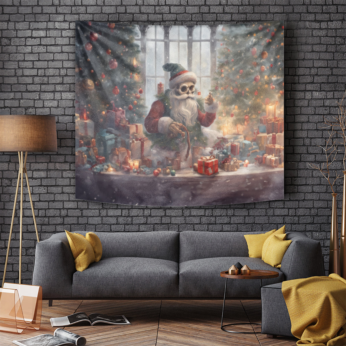 skeleton-santa-claus-tapestry-repair-for-christmas-santa-claus