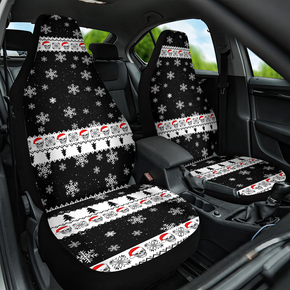 Skull Santa Car Seat Cover Tree Skull Santa Ugly Christmas - Wonder Print Shop