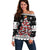 Skull Santa Off Shoulder Sweater Tree Skull Santa Ugly Christmas - Wonder Print Shop