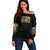 Sugar Skull Santa Off Shoulder Sweater The Good Girl In Me Got Tired So Bitch In Me Came Out - Wonder Print Shop