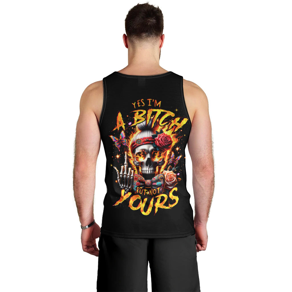 Lady Skull Men Tank Top Yes I'm A Bitch But Not Yours - Wonder Print Shop