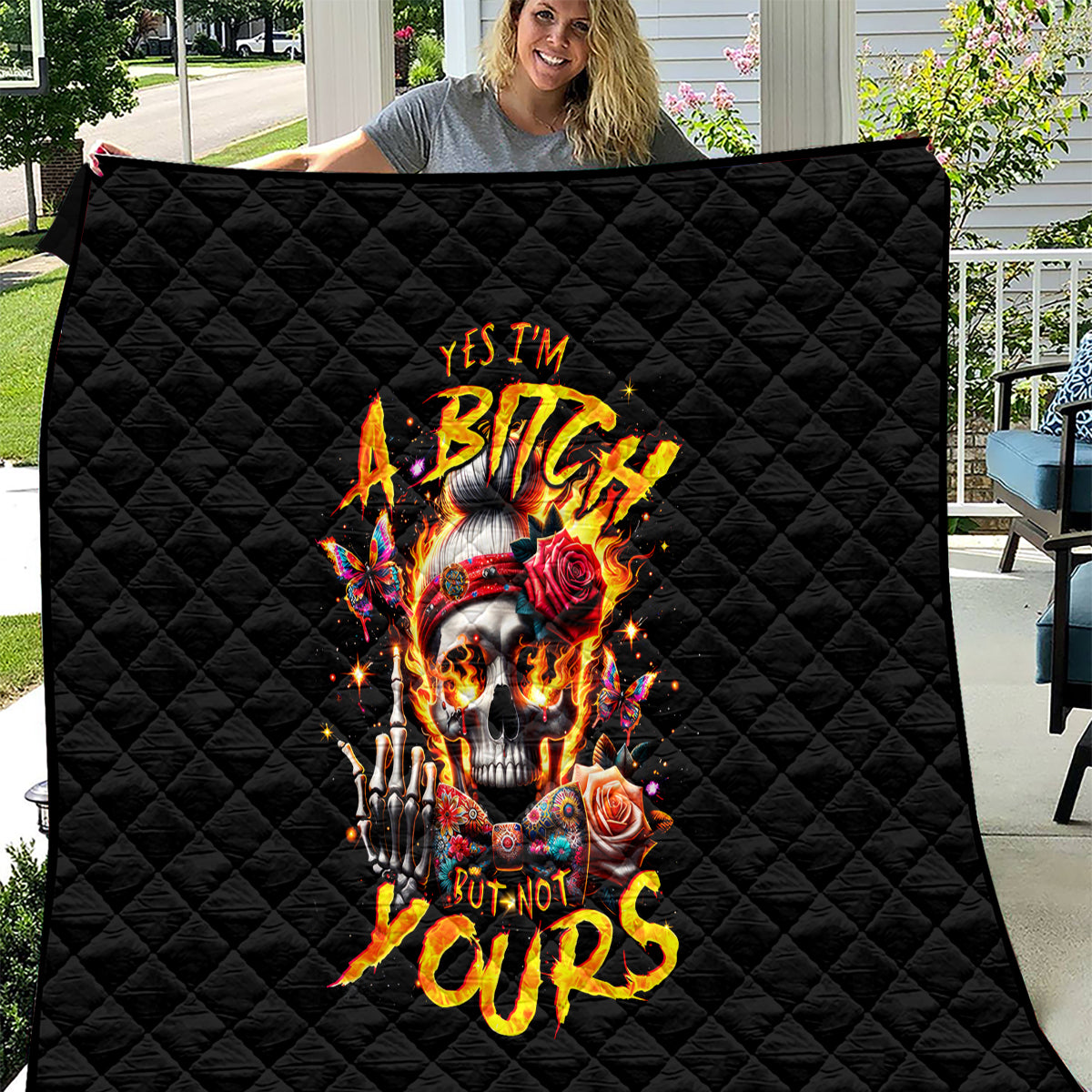 lady-skull-quilt-yes-im-a-bitch-but-not-yours