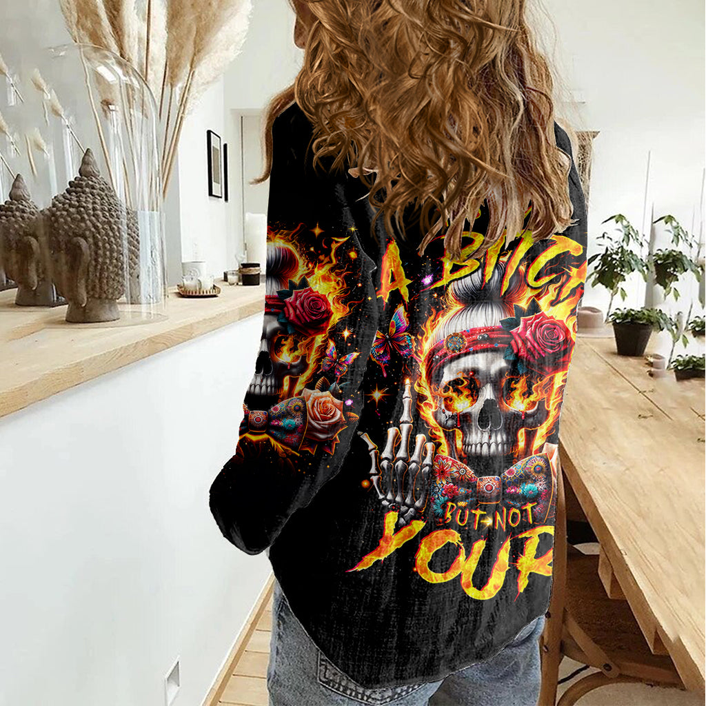 lady-skull-women-casual-shirt-yes-im-a-bitch-but-not-yours