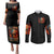 Fire Skull Couples Matching Puletasi Dress and Long Sleeve Button Shirts My Demon Hide Inside My Head - Wonder Print Shop