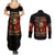 Fire Skull Couples Matching Summer Maxi Dress and Long Sleeve Button Shirts My Demon Hide Inside My Head - Wonder Print Shop