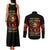 Fire Skull Couples Matching Tank Maxi Dress and Long Sleeve Button Shirts My Demon Hide Inside My Head - Wonder Print Shop