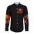 Fire Skull Long Sleeve Button Shirt My Demon Hide Inside My Head - Wonder Print Shop