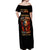 Fire Skull Off Shoulder Maxi Dress My Demon Hide Inside My Head - Wonder Print Shop