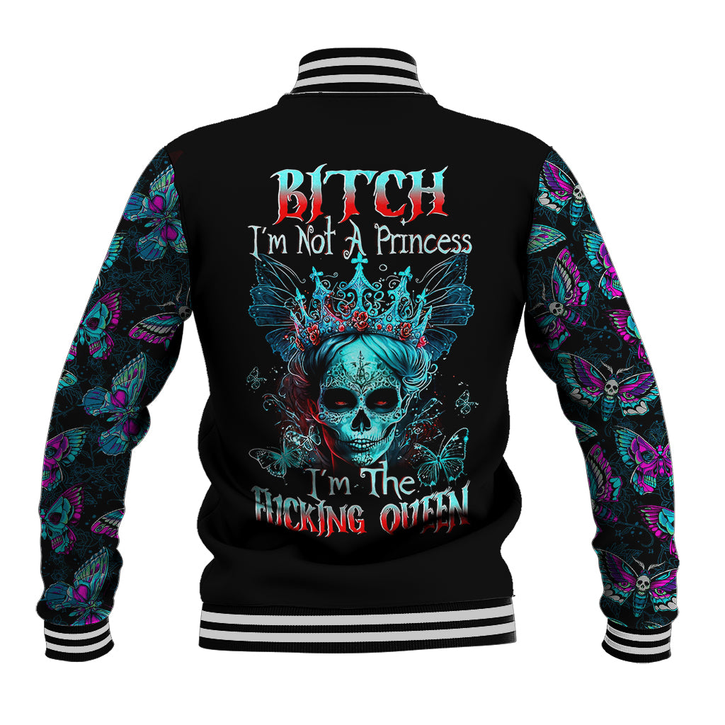 Día de los Muertos Skull Baseball Jacket I'm Not A Princess I'm The Queen - Wonder Print Shop