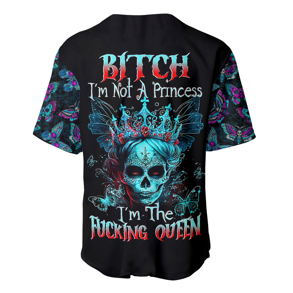 Día de los Muertos Skull Baseball Jersey I'm Not A Princess I'm The Queen - Wonder Print Shop