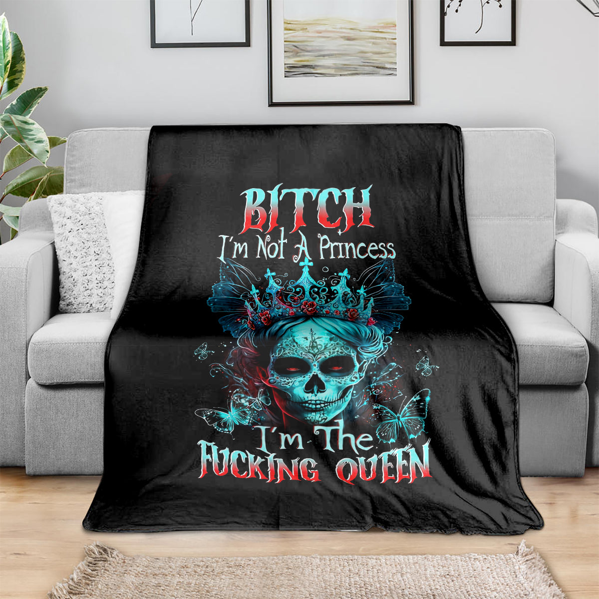 da-de-los-muertos-skull-blanket-im-not-a-princess-im-the-queen