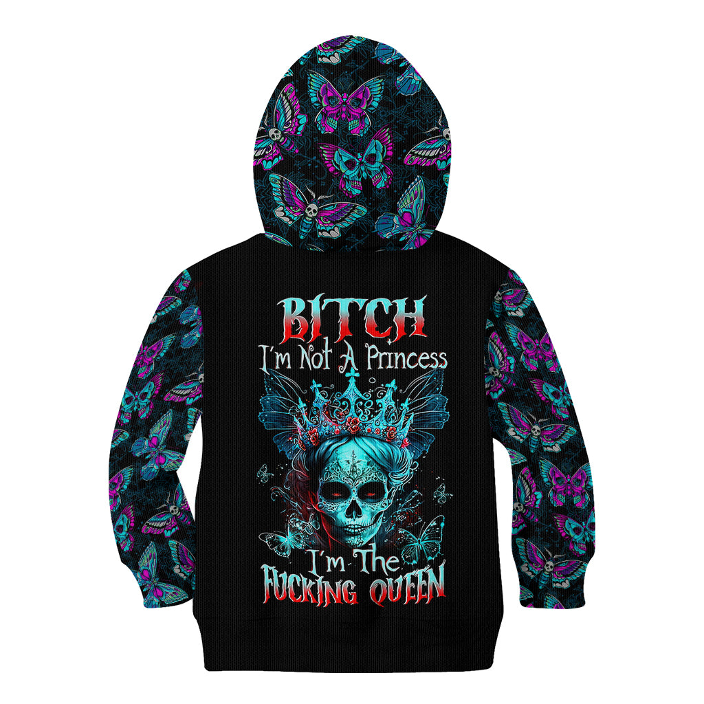 Día de los Muertos Skull Kid Hoodie I'm Not A Princess I'm The Queen - Wonder Print Shop