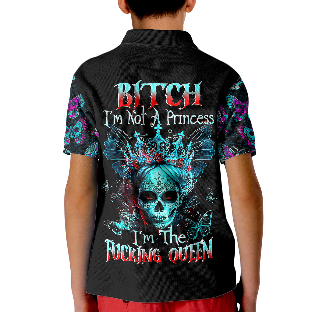 Día de los Muertos Skull Kid Polo Shirt I'm Not A Princess I'm The Queen - Wonder Print Shop