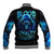 Blue Flame Skull Baseball Jacket Blood Make You Related - Wonder Print Shop