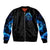 Blue Flame Skull Bomber Jacket Blood Make You Related - Wonder Print Shop