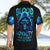 Blue Flame Skull Hawaiian Shirt Blood Make You Related - Wonder Print Shop