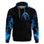 Blue Flame Skull Hoodie Blood Make You Related - Wonder Print Shop