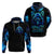 Blue Flame Skull Hoodie Blood Make You Related - Wonder Print Shop