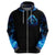 Blue Flame Skull Hoodie Blood Make You Related - Wonder Print Shop