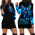 Blue Flame Skull Hoodie Dress Blood Make You Related - Wonder Print Shop