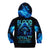 Blue Flame Skull Kid Hoodie Blood Make You Related - Wonder Print Shop