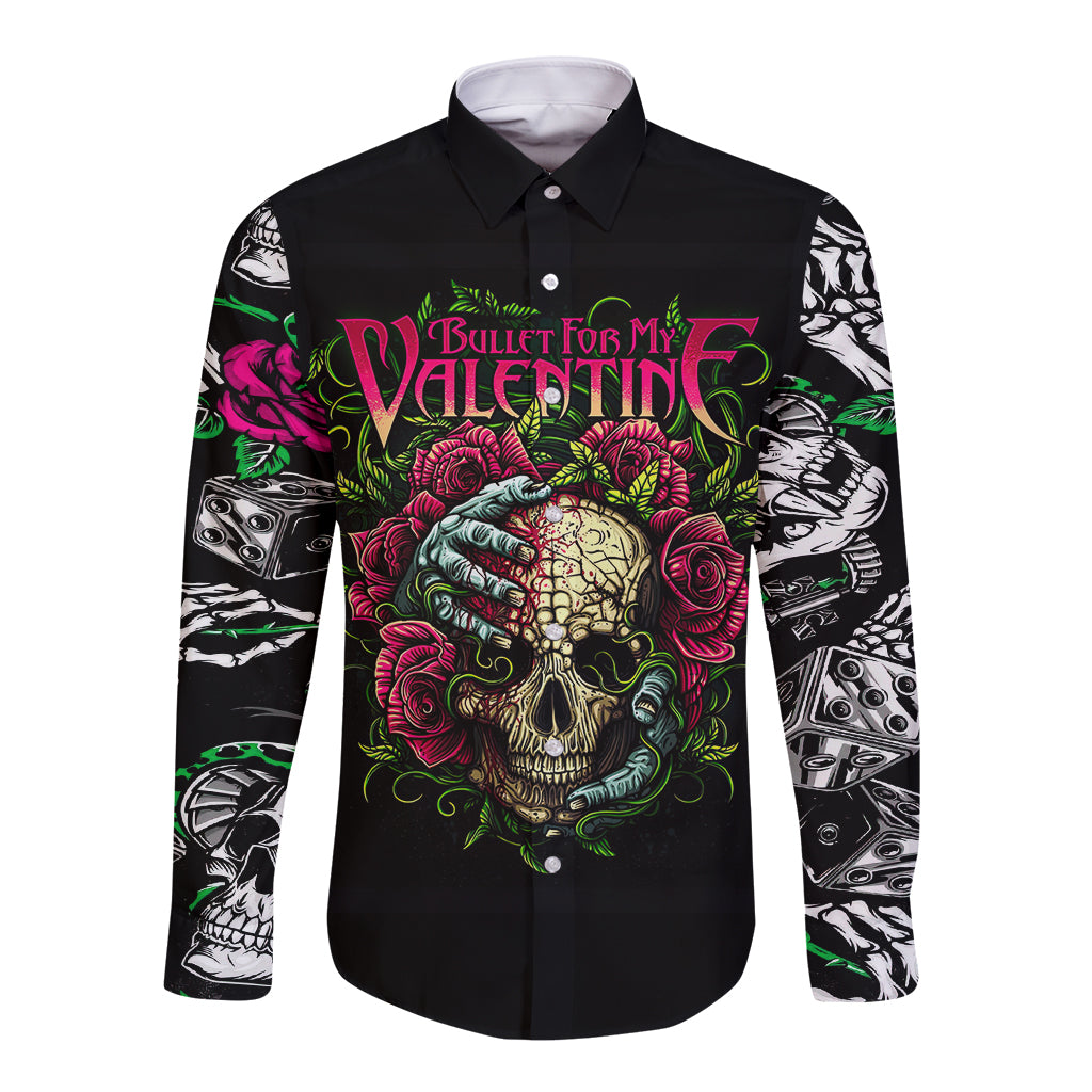 Viper Skull Long Sleeve Button Shirt Bullet For My Valentine - Wonder Print Shop