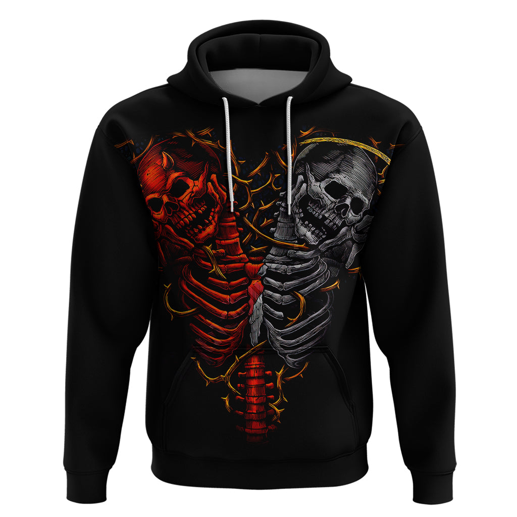 Skull Hoodie Devil And Angel Twin Skull - Wonder Print Shop