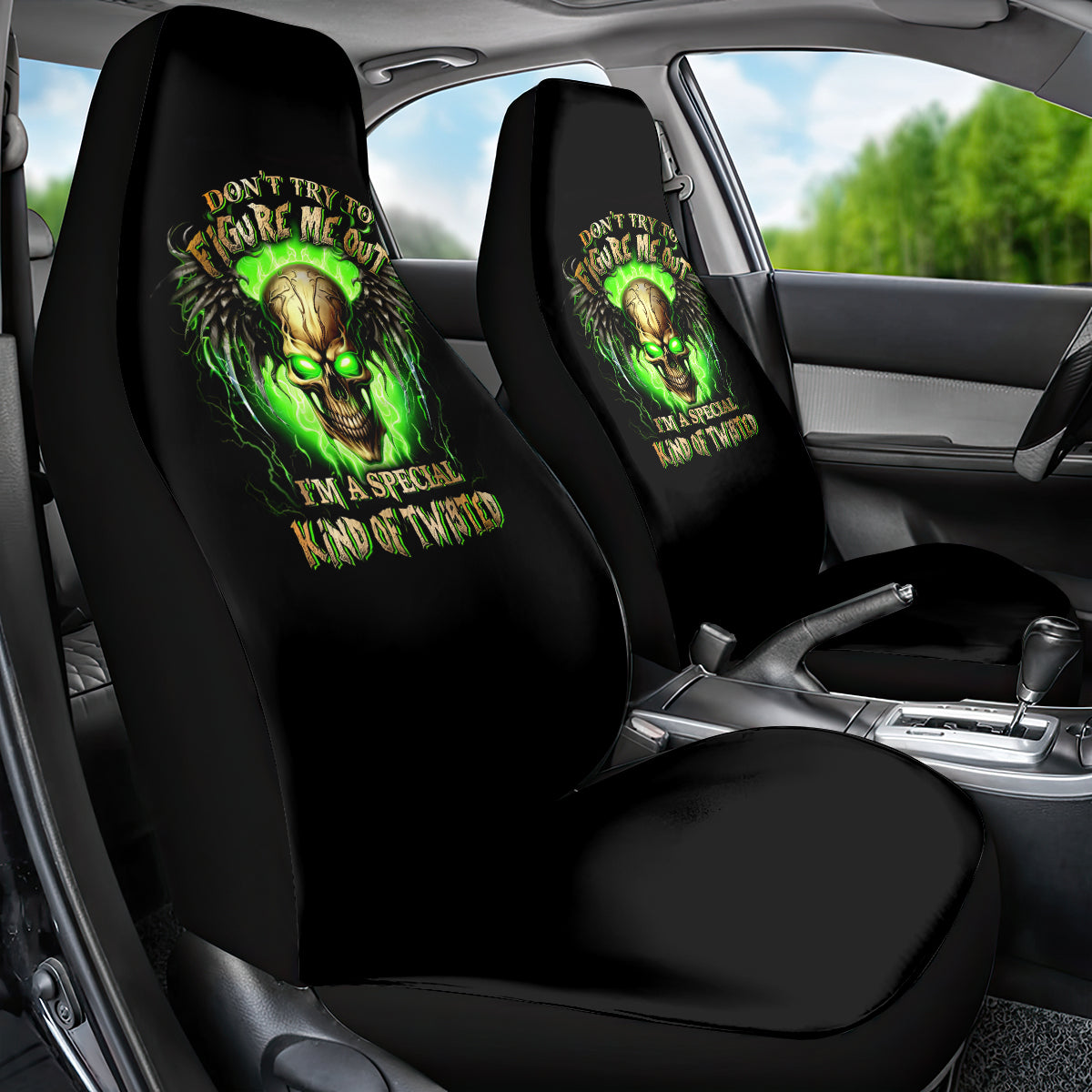 Skull Car Seat Cover Don't Try To Figured Me Out - Wonder Print Shop