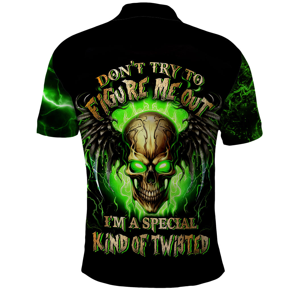 Skull Polo Shirt Don't Try To Figured Me Out - Wonder Print Shop