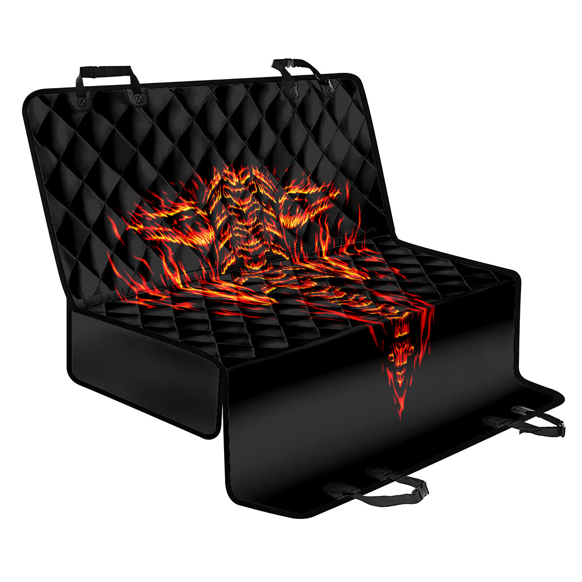 Flame Skull Back Car Seat Cover SKull Face Inside Me - Wonder Print Shop