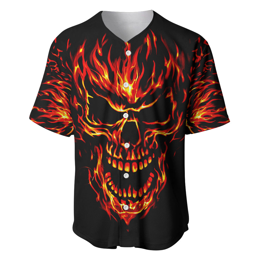 Flame Skull Baseball Jersey SKull Face Inside Me - Wonder Print Shop