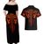 Flame Skull Couples Matching Off Shoulder Maxi Dress and Hawaiian Shirt SKull Face Inside Me - Wonder Print Shop